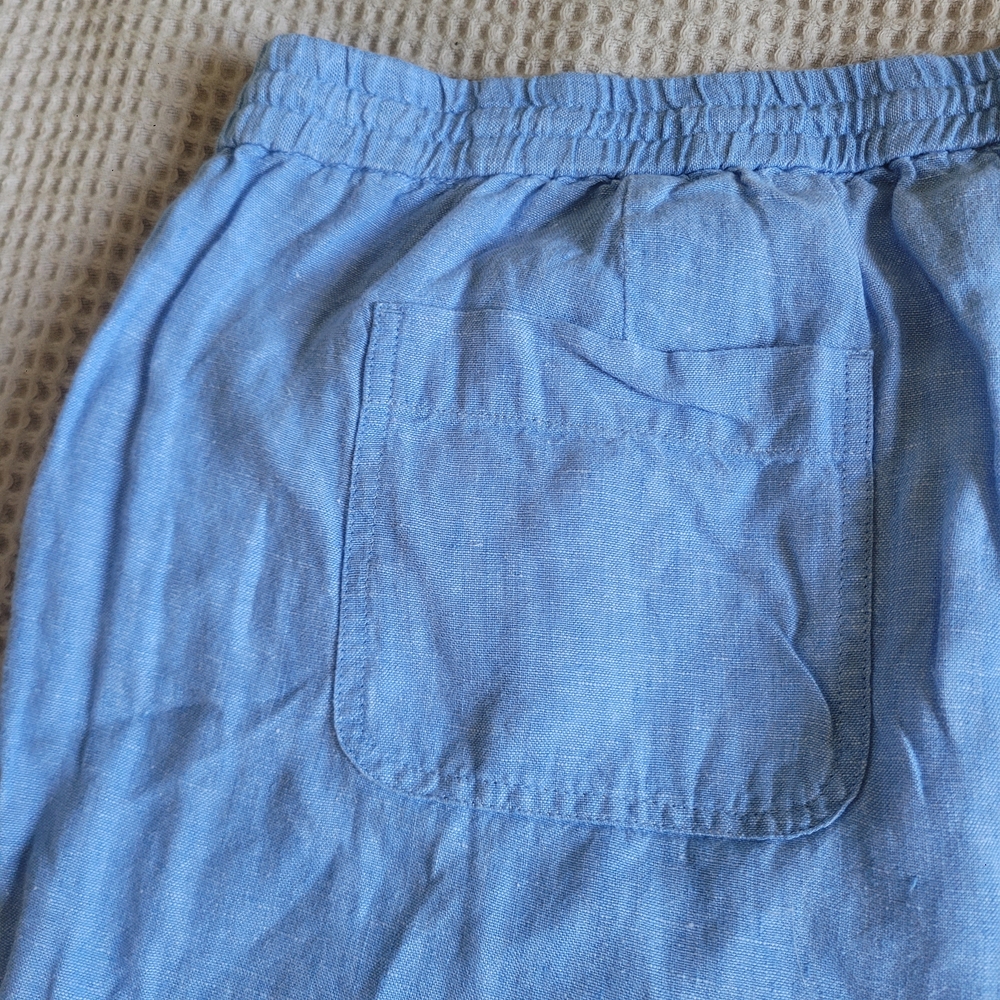 Talbots 100% Linen Sky Blue Wide Leg Pants 2XL Petite - Picture 7 of 13